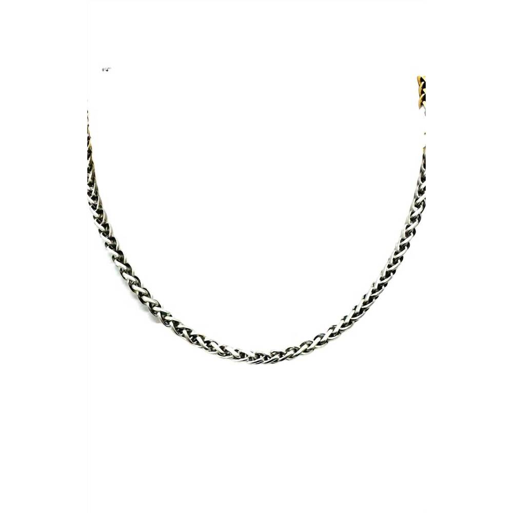 NEW YOCHI women's wheat chain necklace in silver
